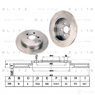 Тормозной диск задний сплошной BLITZ 57S 1D bs0220 1422986538