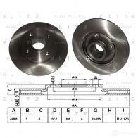 Тормозной диск задний сплошной BLITZ Peugeot 307 1 (3E, PF2) Универсал Break 1.6 HDi 90 л.с. 2005 – 2008 bs0225 IXP ZE