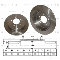 Тормозной диск задний сплошной BLITZ bs0243 1422985912 N8PH 3Y
