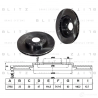 Тормозной диск передний вентилируемый BLITZ bs0265 C38DXE Q 1422985986