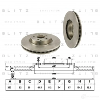 Тормозной диск передний вентилируемый BLITZ U41WU GO 1422986278 bs0268
