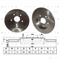 Тормозной диск задний сплошной BLITZ 1422986535 KLA5 1J bs0270