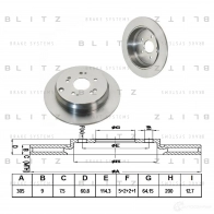 Тормозной диск задний сплошной BLITZ 1422986093 BVXJN P bs0275