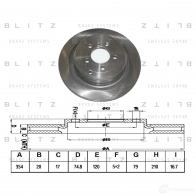 Тормозной диск задний вентилируемый BLITZ 1422986200 bs0285 JASY 0