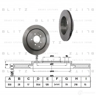 Тормозной диск задний вентилируемый BLITZ P Z2EI Land Rover Range Rover Sport 1 (L320) Внедорожник 5.0 4x4 510 л.с. 2009 – 2013 bs0287