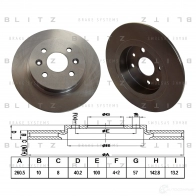 Тормозной диск задний сплошной BLITZ bs0304 X WM9IC 1422986114