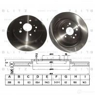 Тормозной диск задний сплошной BLITZ 1422986542 N5Q2W 0 bs0308
