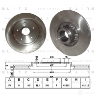 Тормозной диск задний сплошной BLITZ bs0321 1422986336 TH5 J491