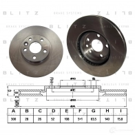 Тормозной диск передний вентилируемый BLITZ bs0340 1422986032 Z M5W6O