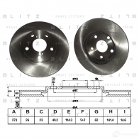 Тормозной диск передний вентилируемый BLITZ bs0356 1422986545 WSF YSBO