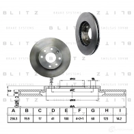 Тормозной диск передний вентилируемый BLITZ bs0374 Opel Astra (F) 1 Универсал 1.4 (F08. C05) 82 л.с. 1992 – 1998 AJ IWGQ