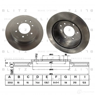 Тормозной диск задний вентилируемый BLITZ bs0381 N Q772E 1422986356