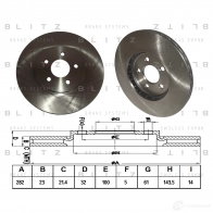 Тормозной диск передний вентилируемый BLITZ 1422985894 bs0388 9 I94EPD
