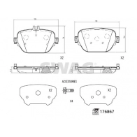 Тормозные колодки дисковые, комплект SWAG 1440648383 U DXF4 33 10 3783 - Изображение 2