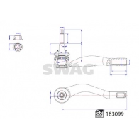 Рулевой наконечник SWAG Opel Insignia (B) 2 Хэтчбек 1.4 Turbo (68) 145 л.с. 2020 – 2024 33 10 8828 UEN 8UU