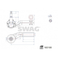 Рулевой наконечник SWAG 33 10 8829 Ford Focus 4 (CEW, C519) 2018 – 2020 ZD8 7B