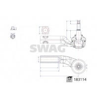 Рулевой наконечник SWAG Ford Focus 4 (CEW, C519) 2018 – 2020 33 10 8837 X4J 0B