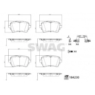 Тормозные колодки дисковые, комплект SWAG KLCN ASD 1440649645 33 10 9320