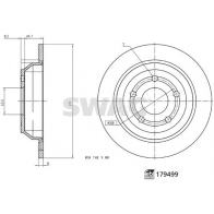Тормозной диск SWAG Ford Puma 2 (B3) Кроссовер 1.0 EcoBoost mHEV 155 л.с. 2019 – 2025 33 10 4934 HLM1 1