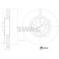 Тормозной диск SWAG 0W 09L 55 94 3926 Volvo XC90 1 (275) Кроссовер 3.2 AWD 238 л.с. 2006 – 2010