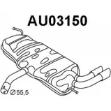 Задний глушитель VENEPORTE T 6EJNR 2CDQU8X AU03150 Audi A3 (8PA) 2 Спортбек 2.0 Tdi 16V 140 л.с. 2004 – 2013