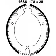 Тормозные колодки ручника, комплект BSF 01686 S3O HP 1203446893 9F77R