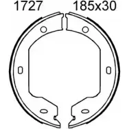 Тормозные колодки ручника, комплект BSF 01727 1203446913 MF4JQ AJ4 XFX
