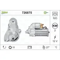 Стартер VALEO 726875 1206122704 O51TZN N53IR M2