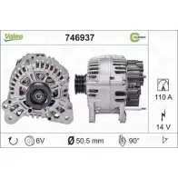 Генератор VALEO 746937 R QFP20Q O9XRVQ Volkswagen Golf 5 (1K1) Хэтчбек 1.4 TSI 122 л.с. 2007 – 2008