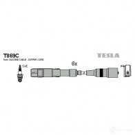 Высоковольтные провода зажигания, комплект TESLA E KTOC Audi 100 (C4) 4 Универсал 2.8 E Quattro 174 л.с. 1991 – 1994 t869c 8595141013078