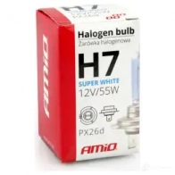 Лампа галогеновая H7 SUPER WHITE PX26D 55 Вт 12 В 5500K AMIO 1437295618 01157 A6 3XS - Изображение 2