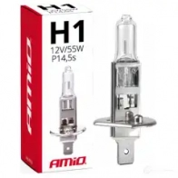 Лампа галогеновая H1 CLEAR P14.5S 55 Вт 12 В AMIO 01484 C1N T8B 1437295601