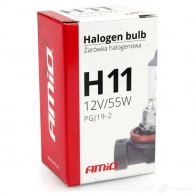 Лампа галогеновая H11 PGJ19-2 55 Вт 12 В AMIO 01159 9 4ILL 1437295623