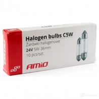 Лампа галогеновая C5W FESTOON 5 Вт 24 В AMIO 1437295233 01000 559 G71G - Изображение 2