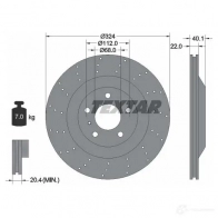 Тормозной диск TEXTAR 98200 2198 0 1 OE-Line 92219810 98200 2198 0 1 Audi A4 (B7) 3 Кабриолет 4.2 Rs4 Quattro 420 л.с. 2006 – 2009