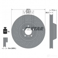 Тормозной диск TEXTAR 92182710 98200 1827 Bmw 5 (E60) 5 Седан 5.0 M5 507 л.с. 2004 – 2010 98200 1827 0 1