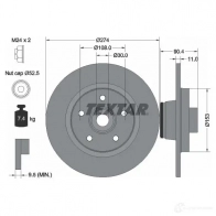 Тормозной диск TEXTAR 98200 1962 0 1 Renault Kangoo (FW) 2 Фургон 1.6 97 л.с. 2008 – 2009 92196200 98200 1962