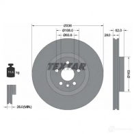 Тормозной диск TEXTAR 92168200 98200 1682 0 1 98200 1682 Volvo V60 1 (155) Универсал 2.5 T5 253 л.с. 2014 – 2025