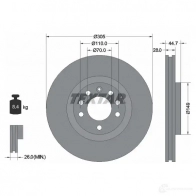 Тормозной диск TEXTAR 92155400 98200 1554 98200 1554 0 1 Fiat Croma (194) 2 Универсал 1.9 D Multijet (194AxC1B. 194AxC12) 150 л.с. 2005 – 2011