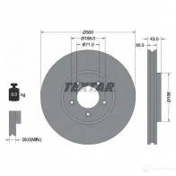 Тормозной диск TEXTAR 92099000 98200 0990 98200 0990 0 1 Jaguar S-Type (X200) 1 Седан 4.2 V8 305 л.с. 2007 – 2008