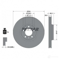 Тормозной диск TEXTAR 98200 1570 Citroen C5 3 (RW, PF3) Универсал 2.0 16V 143 л.с. 2008 – 2024 98200 1570 0 1 92157000