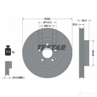 Тормозной диск TEXTAR Mercedes E-Class (C207) 4 Купе 3.0 E 400 4 matic 333 л.с. 2014 – 2024 92163500 98200 1635 98200 1635 0 1