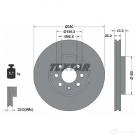 Тормозной диск TEXTAR 98200 1293 0 1 92129300 Opel Astra (H) 3 Хэтчбек 1.4 (L48) 80 л.с. 2004 – 2004 98200 1293