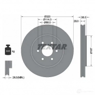 Тормозной диск TEXTAR 98200 1644 0 1 Nissan Pathfinder (R52) 4 2013 – 2017 92164400 H6SP1