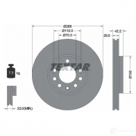 Тормозной диск TEXTAR 92075600 98200 0756 Opel Vectra (B) 2 Хэтчбек 2.6 i V6 (F68) 170 л.с. 2000 – 2003 98200 0756 0 1