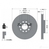 Тормозной диск TEXTAR 98200 1210 0 1 92121000 Volkswagen Passat (B5) 3 Седан 1.8 116 л.с. 2000 – 2005 98200 1210