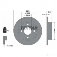 Тормозной диск TEXTAR 92075300 Ford Fiesta 4 (DX, JA, JB) Хэтчбек 1.0 i GL 53 л.с. 1996 – 1999 98200 0753 98200 0753 0 1