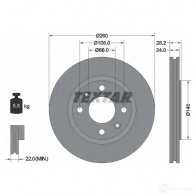 Тормозной диск TEXTAR Peugeot 406 1 (8E, 8F) Универсал 98200 0786 92078600 98200 0786 0 1