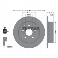 Тормозной диск TEXTAR 92168100 98200 1681 98200 1681 0 1 Toyota Avensis (T250) 2 Хэтчбек 2.2 D CAT (ADT251) 177 л.с. 2005 – 2008