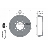 Тормозной барабан TEXTAR Toyota Hiace (H200) 5 Автобус 2.7 4WD (TRH219W) 151 л.с. 2005 – 2024 98100 0399 94039900 98100 0399 0 1